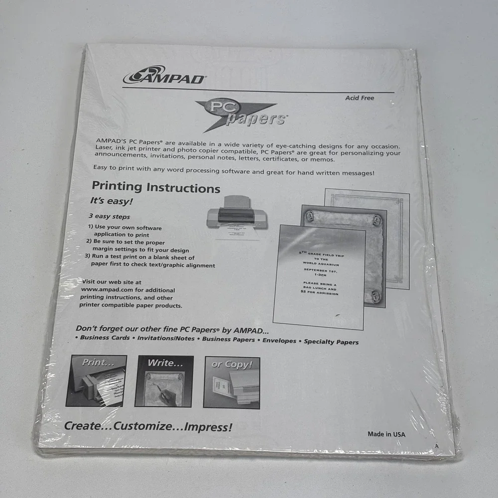 Ampad Specialty Paper Bundle 8.5x11 Scroll Stars Certificate Stationery